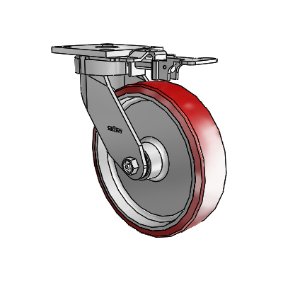 Roulettes sans pivot de la série 4 – Roulette pivotante à plaque supérieure avec roue en polyuréthane Moldon 8 x 2 (noyau en aluminium)