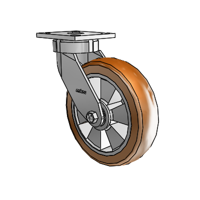 4 Series Kingpinless Casters Top Plate Swivel Caster with 8 x 2 Triumph (Crown/Brown) wheel