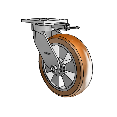 4 Series Kingpinless Casters Top Plate Swivel Caster with 8 x 2 Triumph (Crown/Brown) wheel