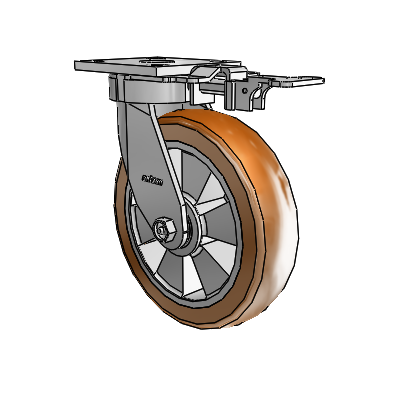 4 Series Kingpinless Casters Top Plate Swivel Caster with 8 x 2 Triumph (Crown/Brown) wheel