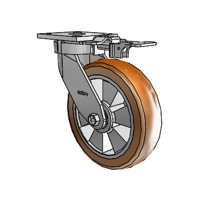 4 Series Kingpinless Casters Top Plate Swivel Caster with 8 x 2 Triumph (Crown/Brown) wheel