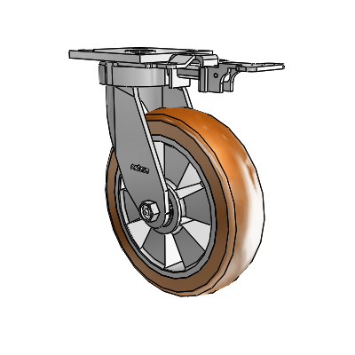 4 Series Kingpinless Casters Top Plate Swivel Caster with 8 x 2 Triumph (Crown/Brown) wheel