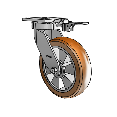 4 Series Kingpinless Casters Top Plate Swivel Caster with 8 x 2 Triumph (Crown/Brown) wheel
