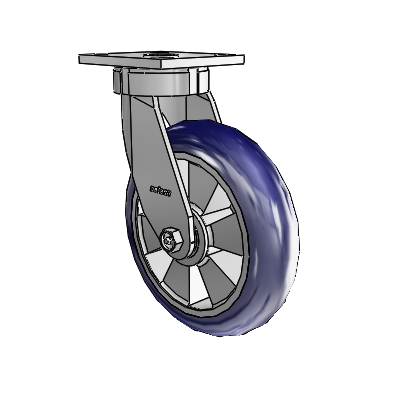 4 Series Kingpinless Casters Top Plate Swivel Caster with 8 x 2 Triumph (Round/Blue) wheel