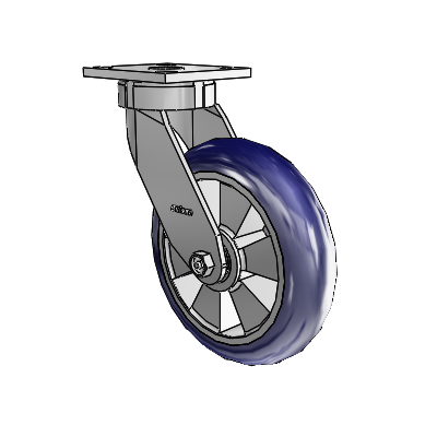 4 Series Kingpinless Casters Top Plate Swivel Caster with 8 x 2 Triumph (Round/Blue) wheel