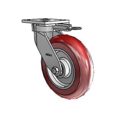4 Series Kingpinless Casters Top Plate Swivel Caster with 8 x 2 CG Max Maroon wheel
