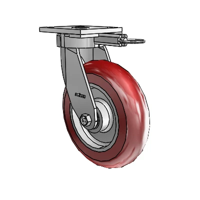 4 Series Kingpinless Casters Top Plate Swivel Caster with 8 x 2 CG Max Maroon wheel