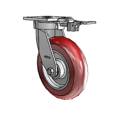 4 Series Kingpinless Casters Top Plate Swivel Caster with 8 x 2 CG Max Maroon wheel