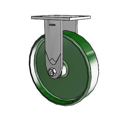 Série 4 : roulettes de 2 pouces de large, plaque supérieure rigide, avec roue en fonte de 8 x 2