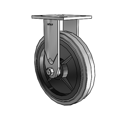 4 Series 1 1/2" Casters Top Plate Rigid Zinc with 8 x 1.5 Performa Rubber (Flat/Conductive) Wheel