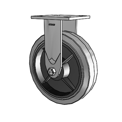 4 Series 2 Inch Wide Casters Top Plate Rigid with 8 x 2 Performa Rubber (Flat/Conductive) Wheel