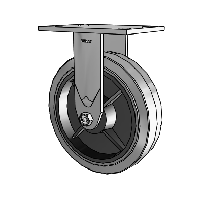 4 Series 2 Inch Wide Casters Top Plate Rigid with 8 x 2 Performa Rubber (Flat/Conductive) Wheel