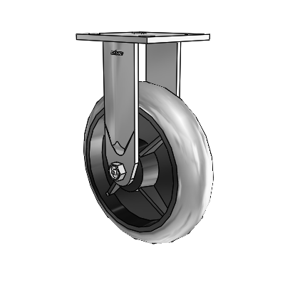 4 Series Kingpinless Casters Top Plate Rigid Caster with 8 x 2 Performa Rubber (Round/Conductive) wheel