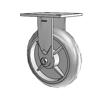 4 Series 2 Inch Wide Casters Top Plate Rigid with 8 x 2 Performa Rubber (Round) Wheel