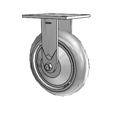 4 Series 2 Inch Wide Casters Top Plate Rigid with 8 x 2 Performa Rubber (Round) Wheel