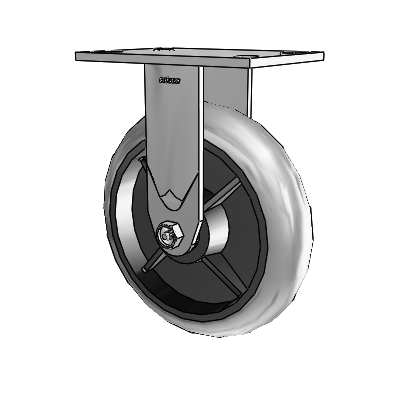 4 Series 2 Inch Wide Casters Top Plate Rigid with 8 x 2 Performa Rubber (Round/Conductive) Wheel