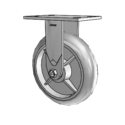 4 Series 2 Inch Wide Casters Top Plate Rigid with 8 x 2 Performa Rubber (Round) Wheel