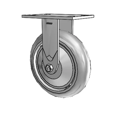 4 Series 2 Inch Wide Casters Top Plate Rigid with 8 x 2 Performa Rubber (Round) Wheel