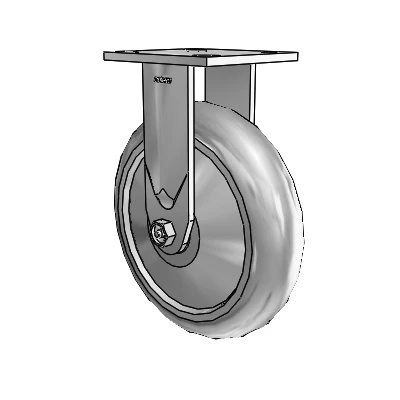 4 Series 2 Inch Wide Casters Top Plate Rigid Caster with 8 x 2 Performa Rubber (Round/Grey) Wheel