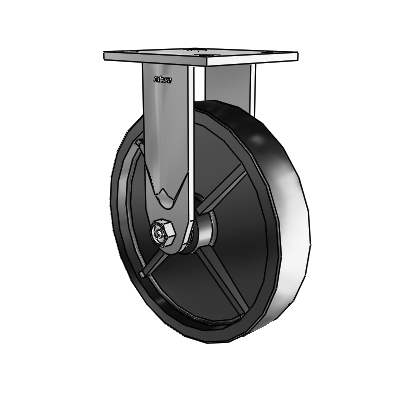 4 Series 1 1/2" Casters Top Plate Rigid Zinc with 8 x 1.5 Polyolefin Wheel