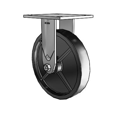 4 roulettes de la série 1 de 1 1/2", plaque supérieure rigide en zinc avec roue en polyoléfine de 8 x 1,5