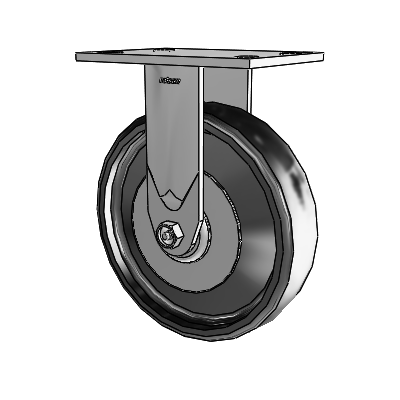 4 Series 2 Inch Wide Casters Top Plate Rigid with 8 x 2 Endura Solid Elastomer Wheel