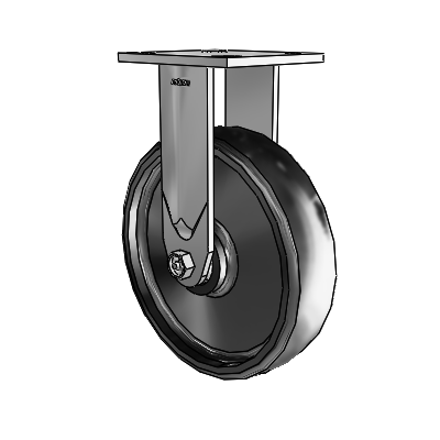 4 Series Kingpinless Casters Top Plate Rigid Caster with 8 x 2 Endura Solid Elastomer wheel