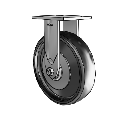 4 Series 2 Inch Wide Casters Top Plate Rigid Caster with 8 x 2 Endura Solid Elastomer Wheel