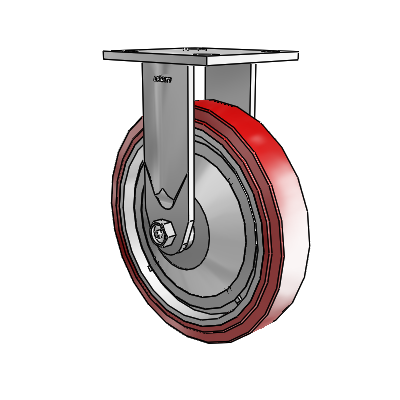 4 Series 1 1/2" Casters Top Plate Rigid Zinc with 8 x 1.5 Polyurethane HI-TECH Wheel
