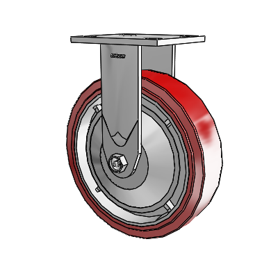 4 Series 2 Inch Wide Casters Top Plate Rigid with 8 x 2 Polyurethane HI-TECH Wheel