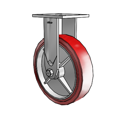 4 Series Kingpinless Casters Top Plate Rigid Caster with 8 x 2 Polyurethane HI-TECH wheel