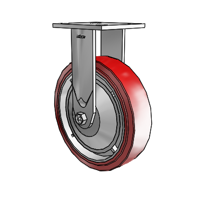 4 Series Kingpinless Casters Top Plate Rigid Caster with 8 x 2 Polyurethane HI-TECH wheel