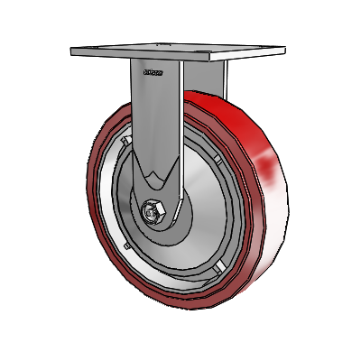 4 Series 2 Inch Wide Casters Top Plate Rigid with 8 x 2 Polyurethane HI-TECH Wheel