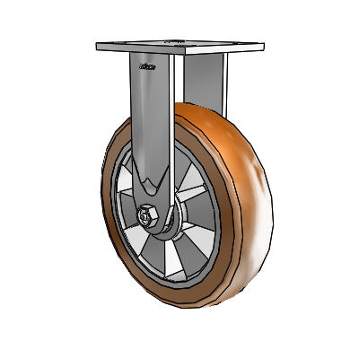 4 Series Kingpinless Casters Top Plate Rigid Caster with 8 x 2 Triumph (Crown/Brown) wheel