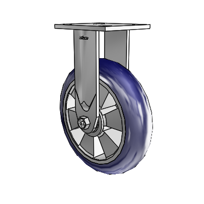4 Series Kingpinless Casters Top Plate Rigid Caster with 8 x 2 Triumph (Round/Blue) wheel