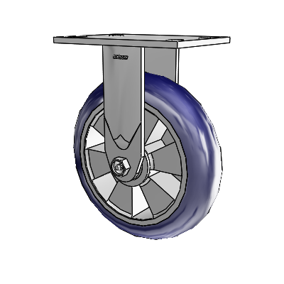 4 Series 2 Inch Wide Casters Top Plate Rigid with 8 x 2 Triumph (Round/Blue) Wheel