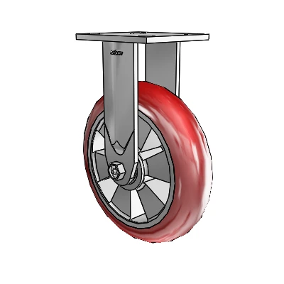 4 Series Kingpinless Casters Top Plate Rigid Caster with 8 x 2 Triumph (Round/Red) wheel