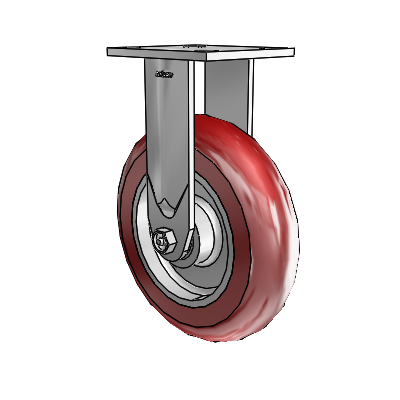 4 Series Kingpinless Casters Top Plate Rigid Caster with 8 x 2 CG Max Maroon wheel