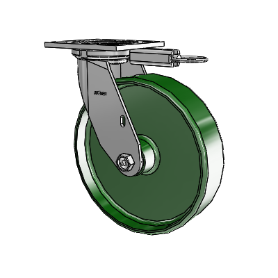 4 Series 2 Inch Wide Top Plate Swivel Caster with 8 x 2 Cast Iron Wheel