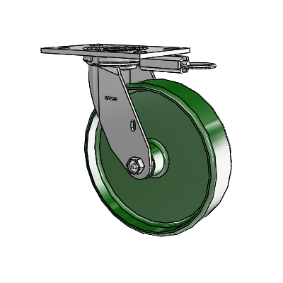 4 Series 2 Inch Wide Top Plate Swivel Caster with 8 x 2 Cast Iron Wheel