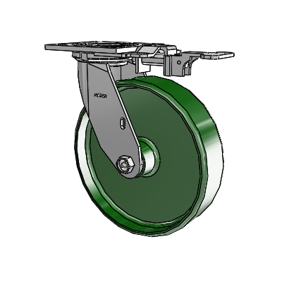 4 Series 2 Inch Wide Top Plate Swivel Caster with 8 x 2 Cast Iron Wheel