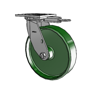 4 Series 2 Inch Wide Top Plate Swivel Caster with 8 x 2 Cast Iron Wheel