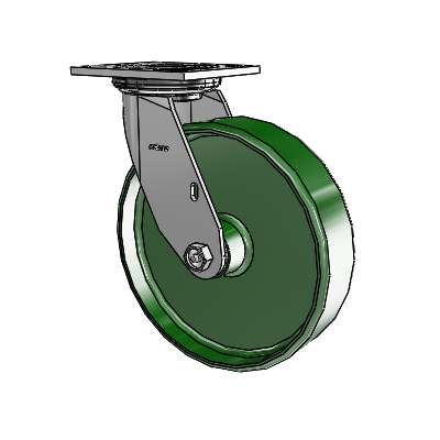 4 Series 2 Inch Wide Top Plate Swivel Caster with 8 x 2 Cast Iron Wheel