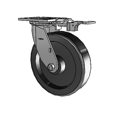 4 Series 2 Inch Wide Top Plate Swivel Caster with 8 x 2 Phenolic Wheel