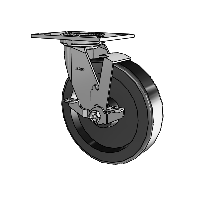 4 Series 2 Inch Wide Top Plate Swivel Caster with 8 x 2 Phenolic Wheel and Top Lock Brake