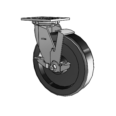 4 Series 2 Inch Wide Top Plate Swivel Caster with 8 x 2 Phenolic Wheel and Top Lock Brake