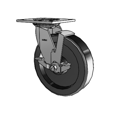 4 Series 2 Inch Wide Top Plate Swivel Caster with 8 x 2 Phenolic Wheel and Top Lock Brake