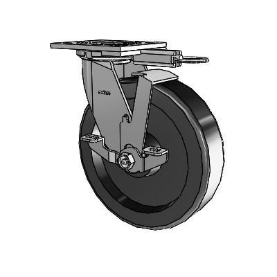 4 Series 2 Inch Wide Top Plate Swivel Caster with 8 x 2 Phenolic Wheel and Top Lock Brake