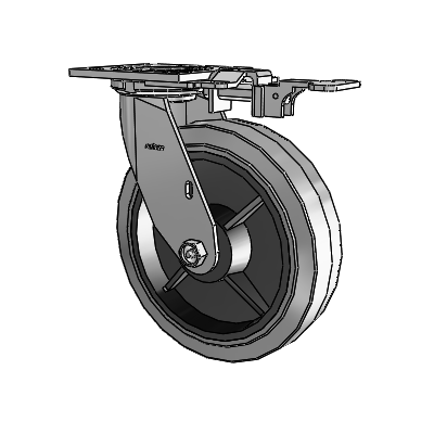 4 Series 2 Inch Wide Top Plate Swivel Caster with 8 x 2 Performa Rubber (Flat/Conductive) Wheel