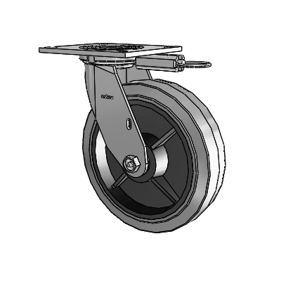 4 Series 2 Inch Wide Top Plate Swivel Caster with 8 x 2 Performa Rubber (Flat/Conductive) Wheel
